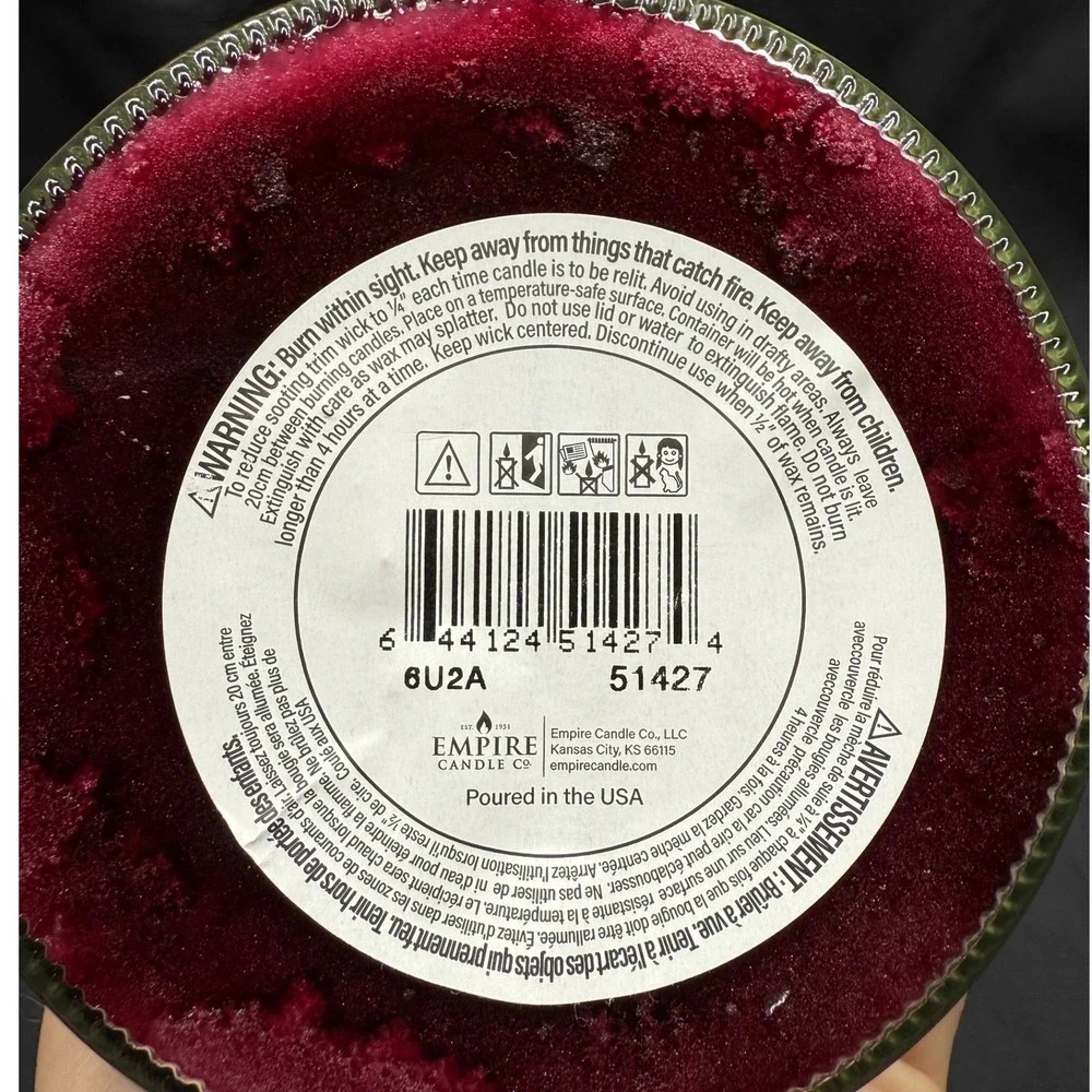 Tuscany Candle Vineyard Retreat 18 oz Marbled Wax Jar Candle Cabernet Pear Berry